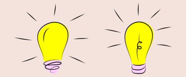 Basit bir ampul çizilmiş. Her proje için iyidir..