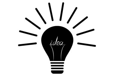 Basit bir ampul. Fikir konsepti. Her proje için iyidir..
