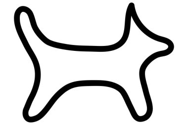 Basit bir köpek silueti. Herhangi bir proje için iyi öge.