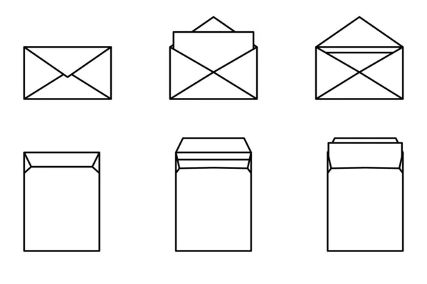 Набір Конвертів Концепція Поштової Скриньки Добре Будь Якого Проекту — стоковий вектор