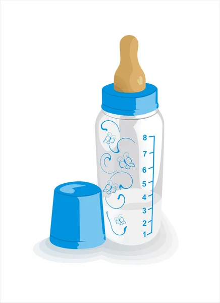 Кормящая бутылка для мальчика — стоковый вектор
