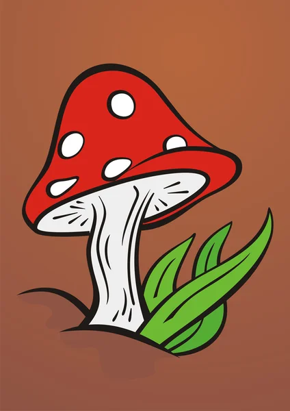 Fly agaric, met kleur — Stockvector