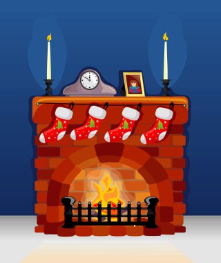 şömine Noel ve yeni yıl