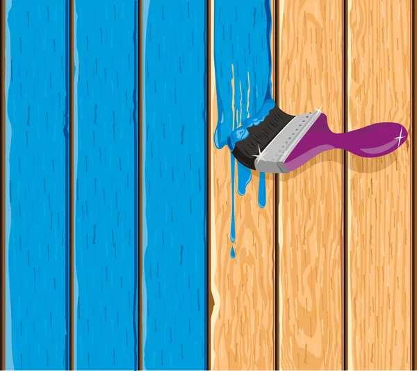 Målning av ett staket i trä — Stock vektor