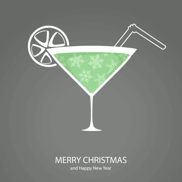 Symbolen van Kerstmis van formulier cocktail — Stockvector