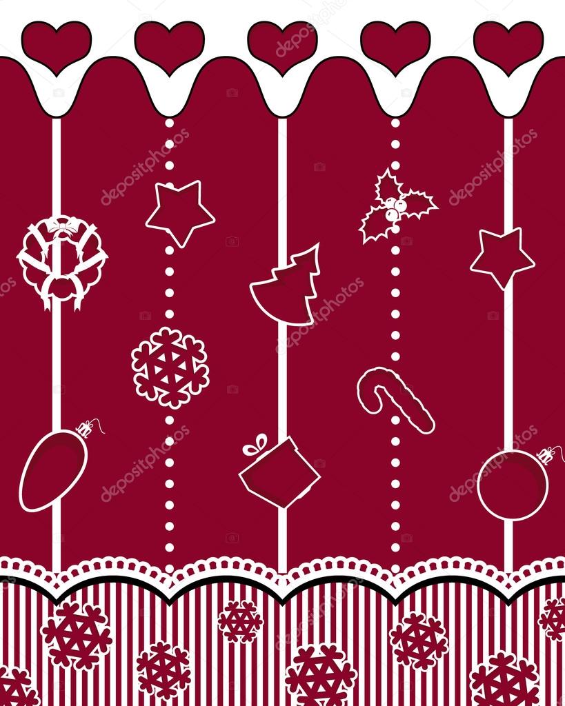 Decorative background with Christmas ornaments