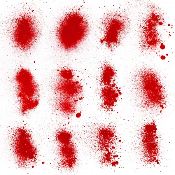 Dezenas de manchas de sangue e pulverizadores III — Fotografia de Stock