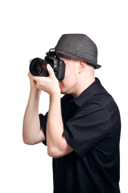 genç adam fotoğraf çekme