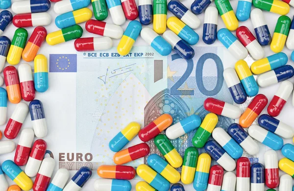 Euro en pillen — Stockfoto