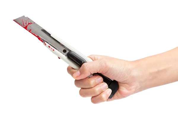 Bloody Boxcutter — Stock Photo, Image