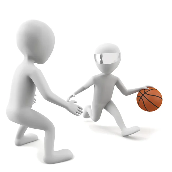 3d jouer au basket. Image 3D. Sur fond blanc — Photo