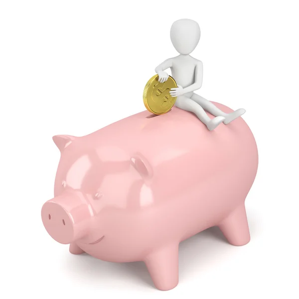 3d klein - geld sparschwein. — Stockfoto