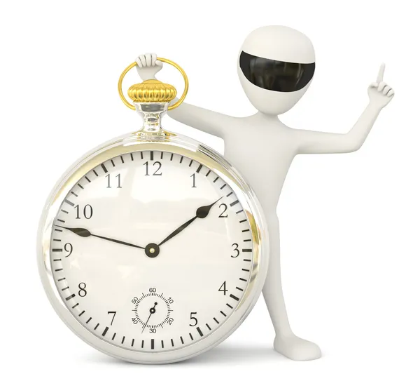 3D-little man-retro horloge. — Stockfoto