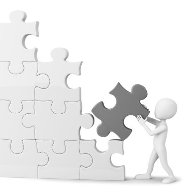 3D küçük adam bulmaca toplar.