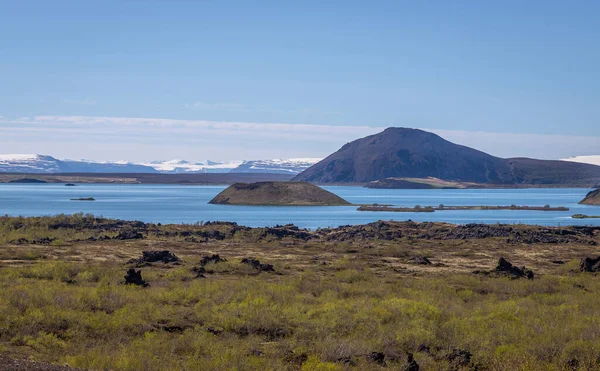 Lanscapes Exposure Done Lake Myvatn Iceland — Zdjęcie stockowe