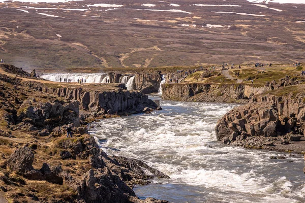 Godafoss Waterfall Iceland Beautiful Daily Exposure Done Summer Famous Landmark — Fotografia de Stock