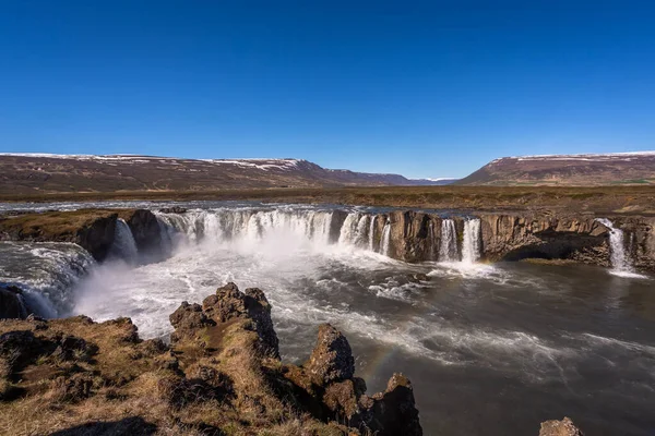 Годафос Водоспад Ісландія Чудовий Денний Краєвид Цього Знаменитого Краєвиду Ісландії — стокове фото