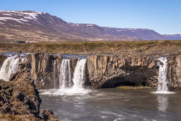 Καταρράκτης Γκόνταφος Ισλανδία Όμορφη Καθημερινή Έκθεση Γίνεται Κατά Διάρκεια Του — Φωτογραφία Αρχείου