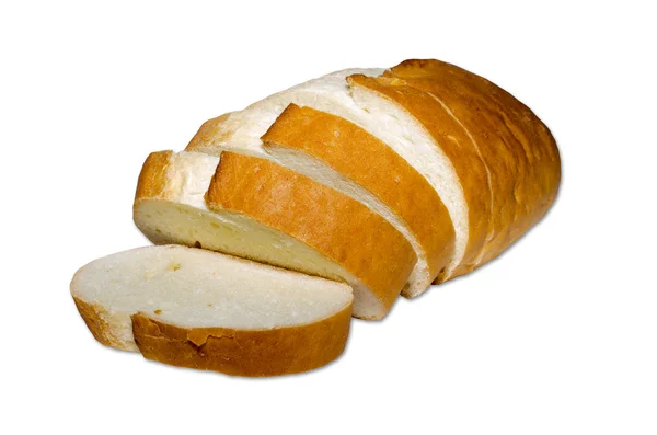 Bröd vit bakgrund — Stockfoto