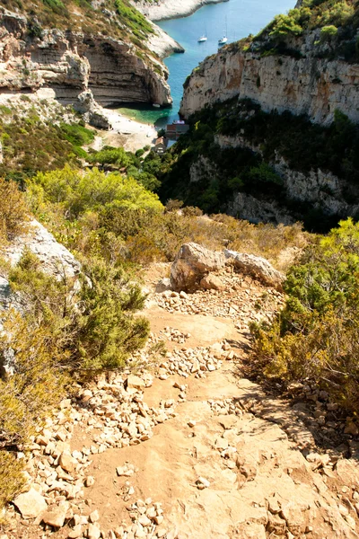 Stiniva bay in vis island — Stock Photo, Image