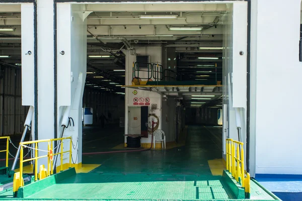 Hangar on a ferry for cars — Stock Photo, Image