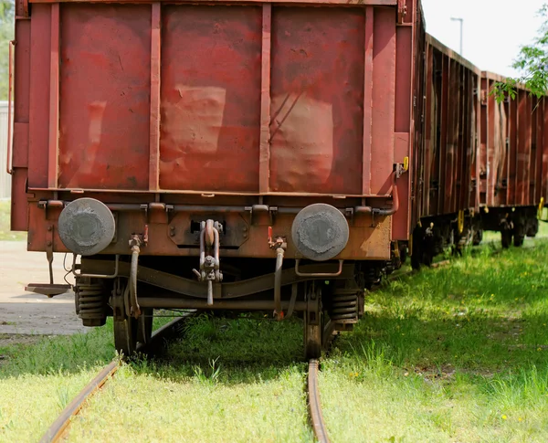 Old wagon, in an unused railway track — Stock Photo, Image