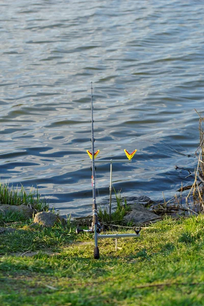 Fishing rod on rack — Stock Photo, Image