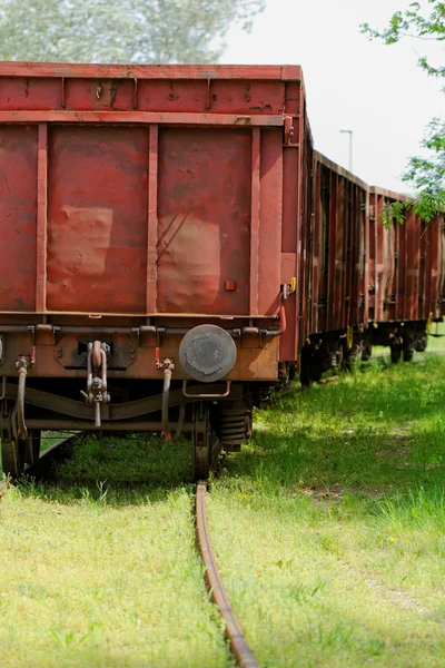 Old wagon, in an unused railway track — Stock Photo, Image