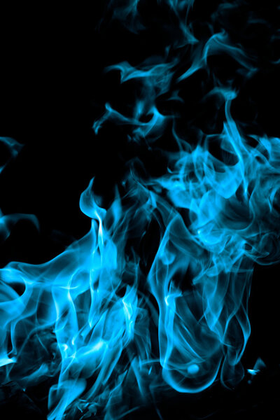 Blue flames of fire as abstract backgorund
