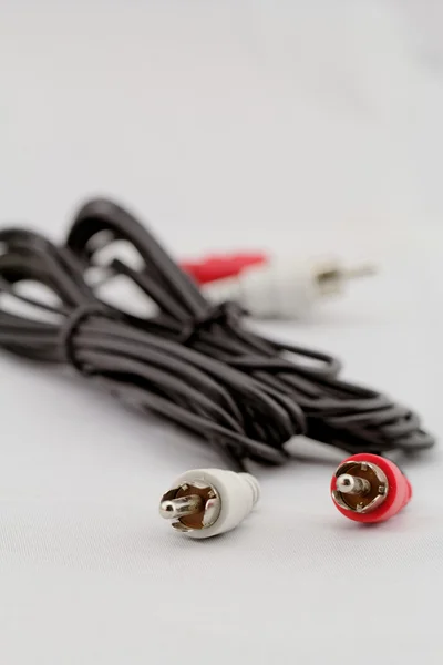 Audio RCA cable on a white background — Stock Photo, Image