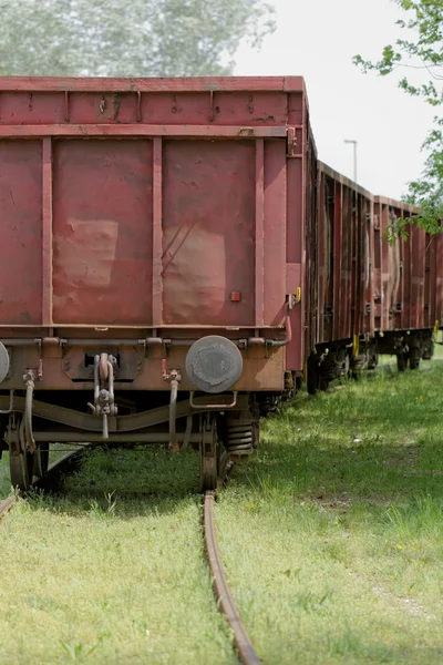 Old wagon, in an unused railway track — Stock Photo, Image