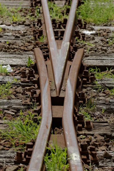 Railway track crossing — Stock Photo, Image