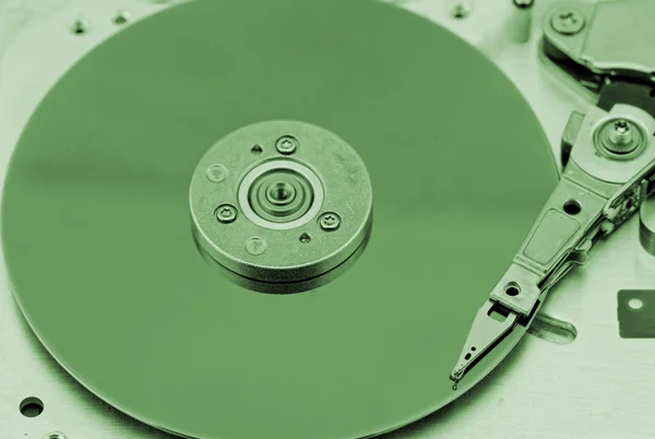 Open computer hard drive on white background — Stock Photo, Image