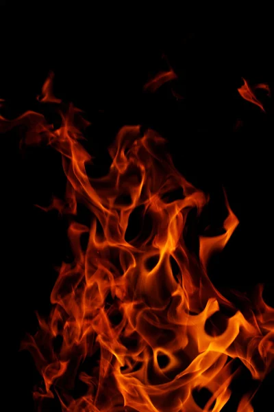 Fire on black background — Stock Photo, Image