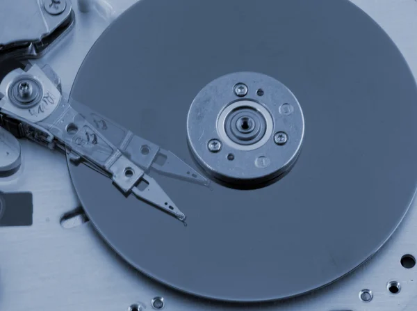 Open computer hard drive on white background — Stock Photo, Image