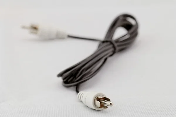 Bílý rca kabel — Stock fotografie