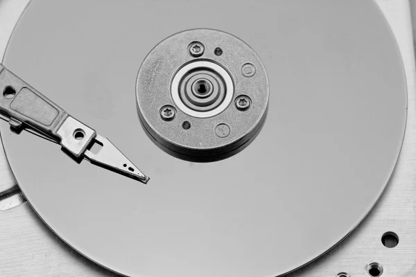 Open computer hard drive on white background — Stock Photo, Image