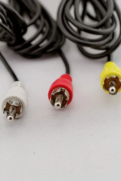 Three rca cable and plug — Stock Photo, Image