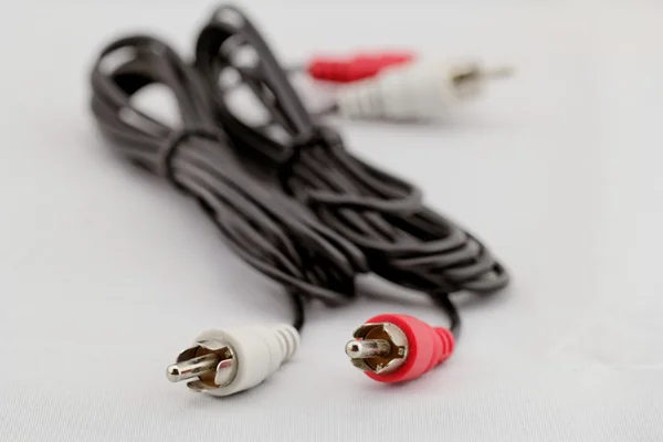 Audio RCA cable on a white background — Stock Photo, Image
