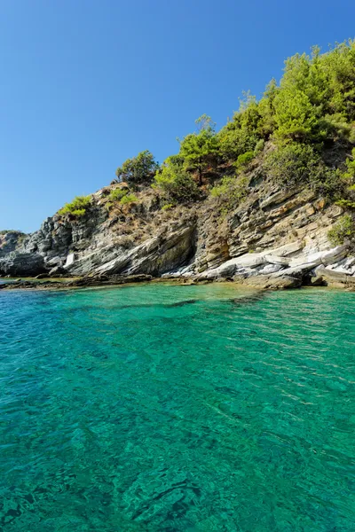 Felsstrand in Griechenland, Thassos — Stockfoto