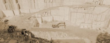 Thassos beyaz mermer ocağı sepya