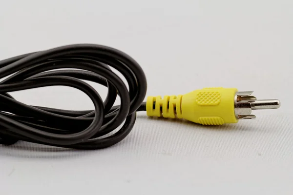 Žluté rca kabel — Stock fotografie