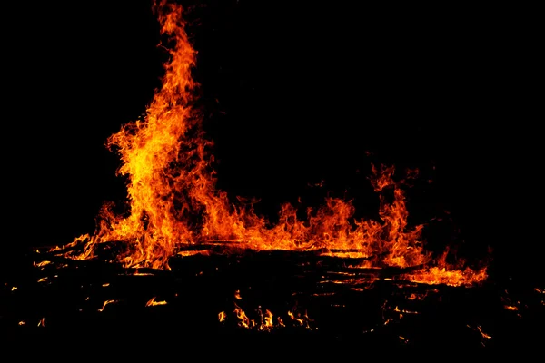 Fire on black background — Stock Photo, Image