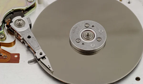 Open computer hard drive on white background — Stock Photo, Image