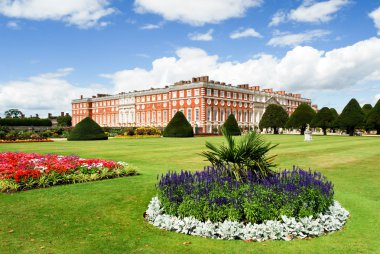 Hampton Court palace on a sunny day clipart