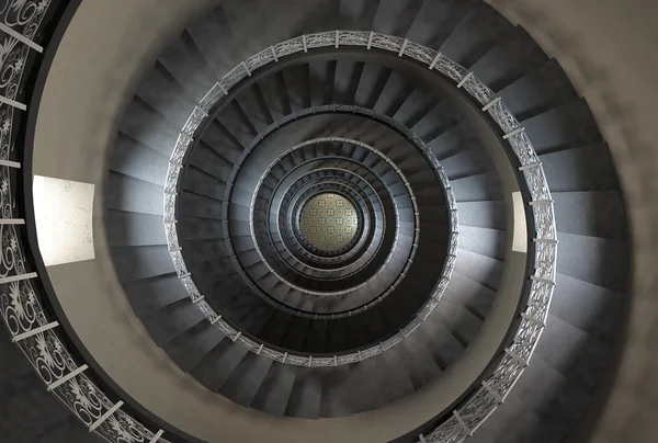 10'th floor of vintage spiral staircase — Stock Photo, Image