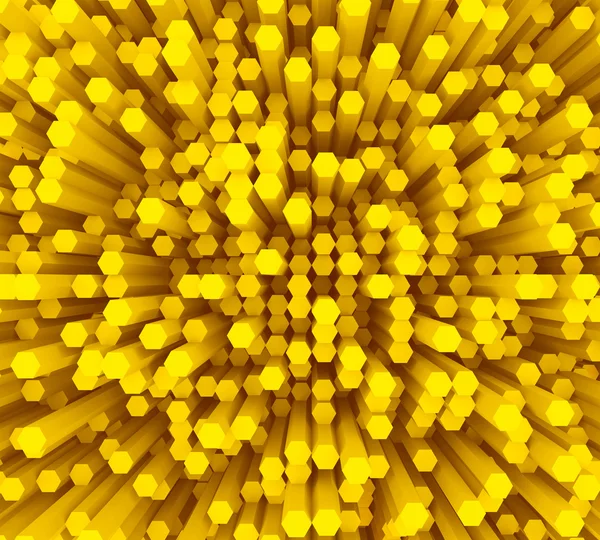 Noyaux hexagonaux jaunes Image En Vente