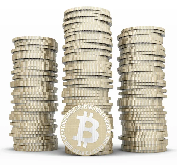 Empilement de bitcoins — Photo