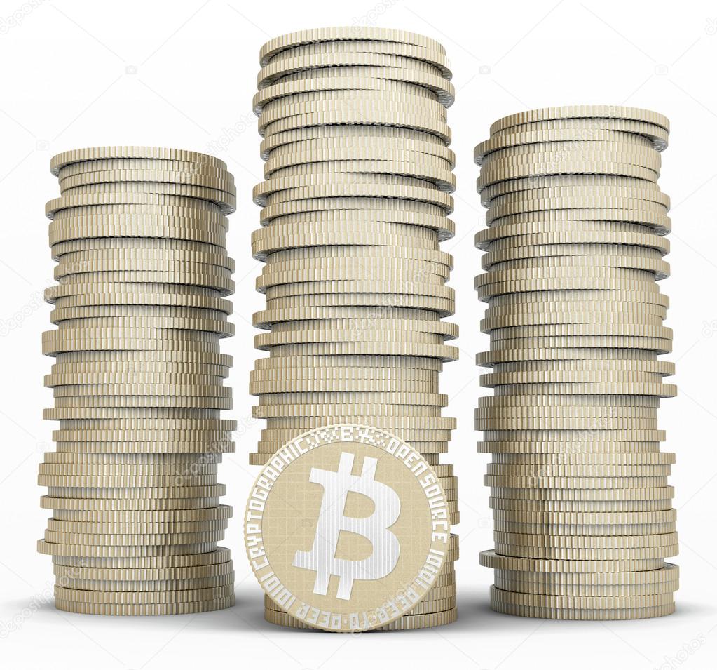 Stack of bitcoins