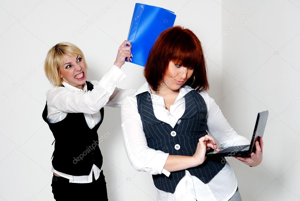 two woman in office
